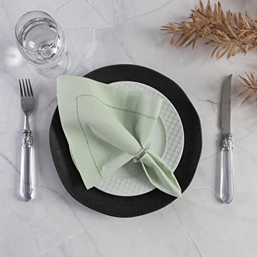 Guardanapo de Tecido Algodão Ponto Ajour 6 Peças - Verde Claro