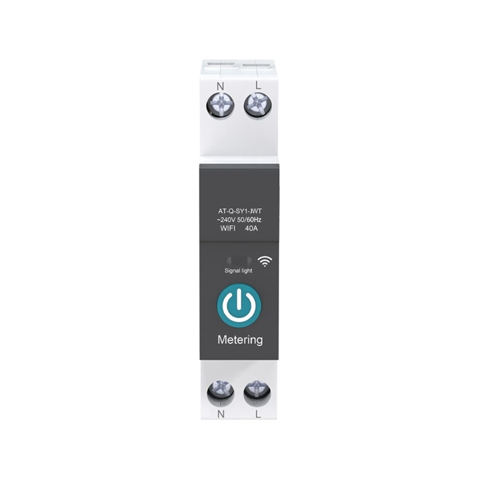 Medidor De Consumo Electrico, Disyuntor inteligente TUYA con medición 1P 63A Rail DIN for Smart Home interruptor de Control remoto inalámbrico for aplicación , Fácil de instalar(White No Metering,16A)