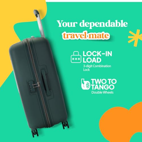 Image of American Tourister Ivy 2.0 | Medium Size Check-in Trolley Bag (68 cm) | 360 8 Wheel Travel Luggage | Hard Case Polypropylene (PP) Suitcase | Combination Lock | Dark Forest