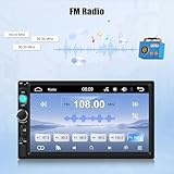 OiLiehu Double Din Car Stereo, 7" Car Radio 2 Din with Touchscreen, MP5 Multimedia Player with Mirror Link, Bluetooth, FM, USB, AUX, EQ, SWC, TF-Port, Backup Camera, 2 Din Frame - Image 4