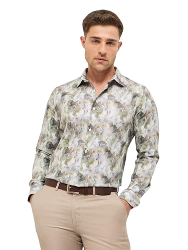 Image of THE BEAR HOUSE Men's Printed Tailored Fit Formal Shirt