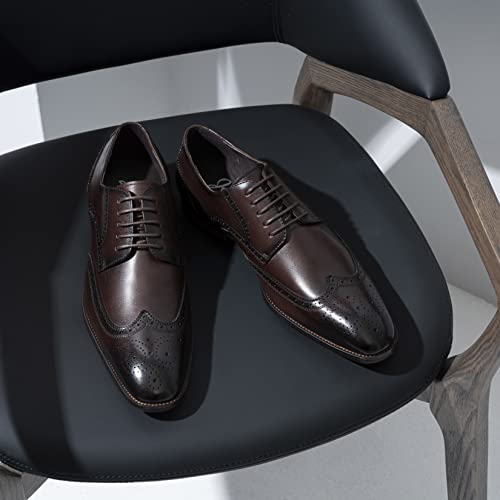 Image of Jousen Men's Dress Shoes Leather Oxford Formal Derby Shoes | Smooth Leather,Retro Plain Toe,All-Day Comfort,Office Work,Wedding Party,Business Meeting,Date Night