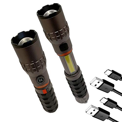 Edisonbright Nebo Slyde King 2K 2000 Lumen Flashlight / 500 Lumen Worklight 2-In-1 Rechargeable High Power Led Flashlight Wlt-1003 Usb Powered Led Reading Light Bundle #TOP7
