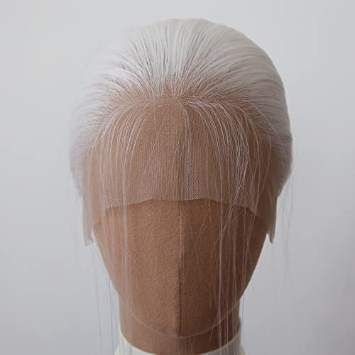 Towarm Long Straight Snow White Synthetic Lace Front Wig Pre Plucked Natural Hairline with Baby Hair for Black Women Heat Resistant Fiber Hair Cosplay Daily Wear Wig - Image 6