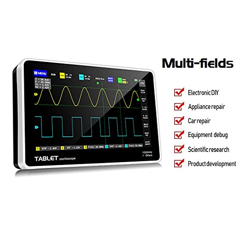 Glakyur Oscilloscope à Panneau de Presse NuméRique 1013D Double 100M Bande Passante 1Gs Oscilloscope à Taux D'éChantillonnage