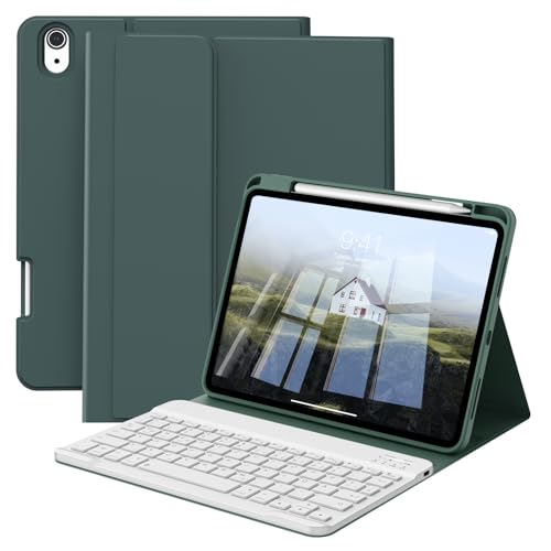 GKABXY Hülle mit Tastatur für iPad 10 Generation 10,9 Zoll 2022, (QWERTZ Layout), Abnehmbare Kabellose Bluetooth Tastatur