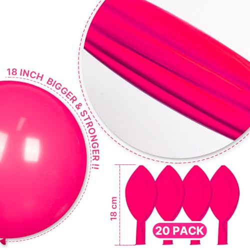 Image of PartyWoo Hot Pink Balloons 20pcs 18 Inch Magenta Fuchsia Balloons for Baby Shower Gender Reveal Engagement Bachelorette Wedding Bridal Shower Anniversary Birthday Party Decorations Pink-Y12