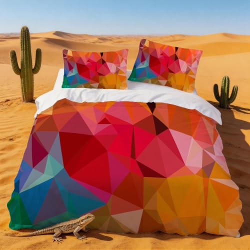 Housse de Couette 200x200 Géométrique Parure de Lit 2 Personnes avec Taies - 2