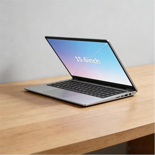 Molegar Laptop mit Intel Celeron N5100, 15,6\ IPS FHD Display, 8GB RAM, 256GB SSD, QWERTY Beleuchtete Tastatur, WiFi5, BT5.0, USB3.0, Fingerabdrucksensor, Silber, für Business und Studenten