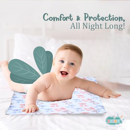 Image of Zikku Baby Printed Quick Dry Fleece Teddy Print Sheet Bed Protector (Size: Large; 100 x 140 cm; White)