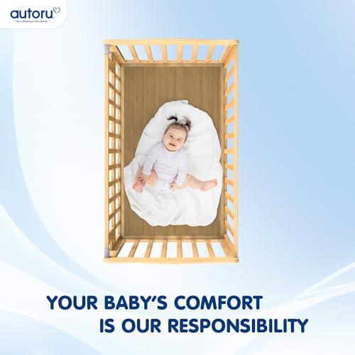 Image of autoru Wooden Multi-Functional Baby Cot C3 with Mosquito Net | Crib | Toddler Cot | Study Desk