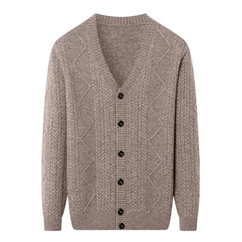 Men Thick Large Sweaters Buttons Casual V-Neck Sweaters Knitted Cardigan Solid Jumpers2