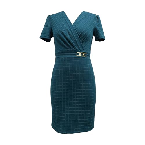Amazon.com: EN FOCUS STUDIO Mini vestido de lpiz con hebilla dorada  envuelta, Jade, XXL : Ropa, Zapatos y Joyera