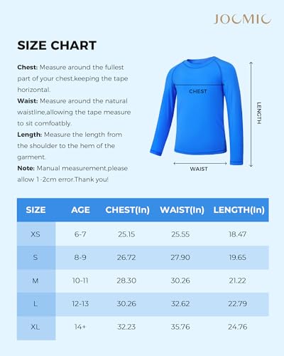 Jocmic Boys Rash Guard Swim Shirt Long Sleeve Upf 50+ Sun Protection Quick Dry Rashguard Swimming Shirt For Kids Youth Orange 14-15Y thumb #5