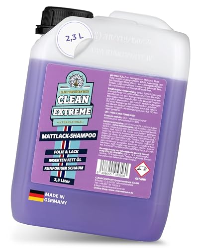 CLEANEXTREME Mattlack Autoshampoo Konzentrat 2,3 Liter - Auto Shampoo zum Reinigen von Autolack matt, Matt-Folie, Autosprühfolie