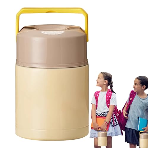 Jlobnyiun Recipientes aislados para el almuerzo – Contenedores de almacenamiento de alimentos de acero inoxidable – Caja térmica sellada al vacío para viajes, campamento, trabajo, picnic, escuela al