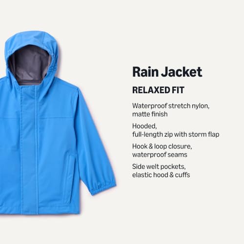 Amazon Essentials Boys' Waterproof Rain Jacket, Bright Blue, Medium - image 2