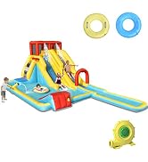 Château gonflable parc aquatique xxl 430x390x210 cm - aire de jeux extérieur pour enfants avec toboggan, piscine et souffleur 3 à 10 ans Château gonflable parc aquatique xxl 430x390x210 cm - aire de jeux extérieur pour enfants avec toboggan, piscine et souffleur 3 à 10 ans