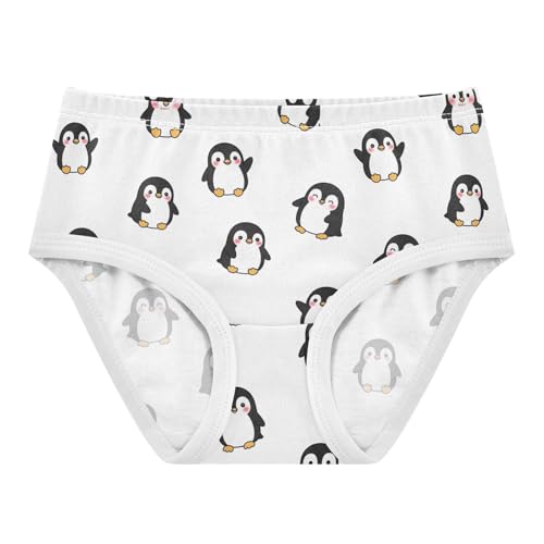 Joisal Toddlers Underwear Floral 2t Cotton Panties Little Girl Durable Underpants Briefs Cute Cartoon Penguins White
