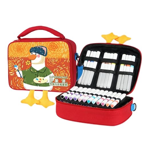 Marqueurs de coloriage lavables par lot de 48 avec leur sac canard portable
