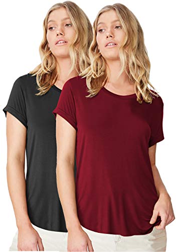 Image of Fabricorn Combo of Plain Color Stylish Up and Down Cotton Tshirt for Women