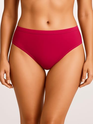 Image of Women's Soft Cotton Mid-Rise Bikini Briefs | Pack of 2 | Seamless Feel | Stretchable & Breathable Everyday Underwear | Comfortable Fit