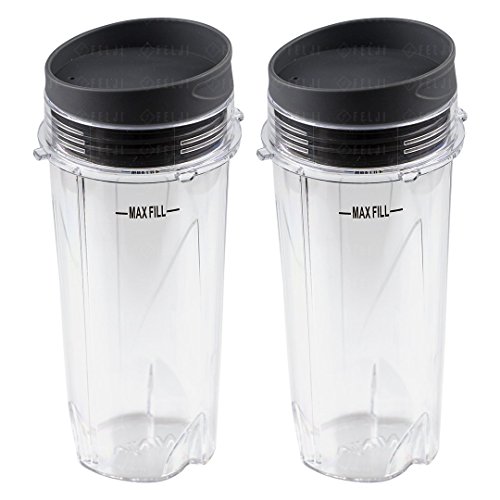 2 Nutri Ninja 16 Oz Cups With To-Go Lids Replacement Model 303Kku 305Kku For Bl660 Bl663 Bl663Co Bl665Q Bl740 Bl780 Bl810 Bl820 Bl830 #TOP3