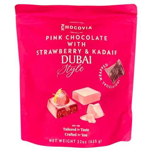 Chocovia Pink Chocolate with Strawberry & Kadaif, Dubai Style –