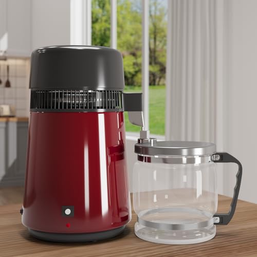 1.1 Gallon 750W Water Distiller Purifier Glass Jug - Red
