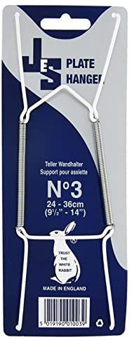 Alezyb White ( Ltd ) 3X Plate Wire Hanging Hanger Flexible With Spring Wall Display Art Decoration [Size 3 24 - 36Cm]