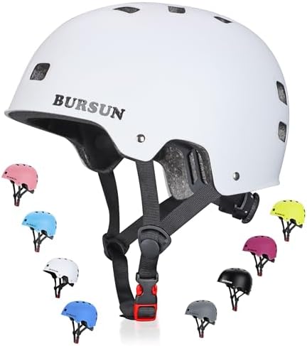 Bike Skateboard Helmet for Ages 5-8-14-16 Kids Youth Adults, Adjustable Multi-Sport Helmet for Scooter Bicycle Roller Skate Inline Skating Rollerblading Hoverboard Longboard, 3 Sizes