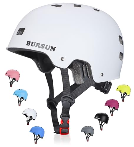 Bike Skateboard Helmet for Ages 5-8-14-16 Kids Youth Adults, Adjustable Multi-Sport Helmet for Scooter Bicycle Roller Skate Inline Skating Rollerblading Hoverboard Longboard, 3 Sizes
