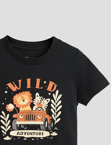 Image of Amazon Brand - Symbol Boys 100% Cotton Graphic Printed Half Sleeves T-Shirt | Age 2-6 Years