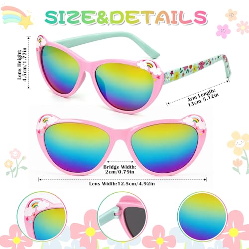 Image of Kids Sunglasses for Girls with Eyeglasses Case for Party Beach Dress Up Glasses