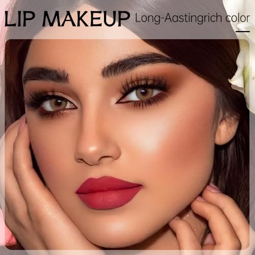 Image of Brick Red Matte Lip Liner Pencil - Smooth & Moisturizing Lip Pencil for Precise Contour, Rich Color Payoff, Lightweight Everyday Lip Makeup, Twist-Up Design,05#