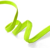 Trim 1/4' Elastic Stretch Flat Neon Band by 5-Yards, Neon Yellow, SP-2715