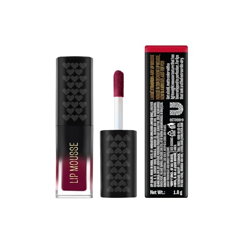 Image of Lakme Xtraordin-Airy Lip Mousse, Velvet Matte Finish, with air-light texture, enriched with cocoa butter for nourished & moisturised lips, Liquid Lipstick - Dark Cherry (1.8g)