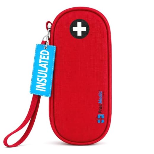 PracMedic Bags Epipen Carry Case- Insulated Compact, holds 2 Epi Pens or Auvi-Q, Inhaler, Nasal Spray, Antihistamine tablets, Immediate Access to Allergy Medicines During Emergency and First Aid (Red)