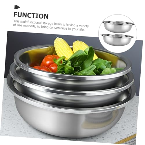 Set de 2 Tazones de Acero Inoxidable para Lavar Verduras 30x30x8 cm miniatura 2