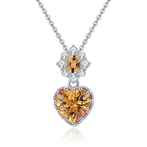 Pendentif Sterling Exquis en Citrine un Cadeau Mémorable pour Anniversaire et Fêtes