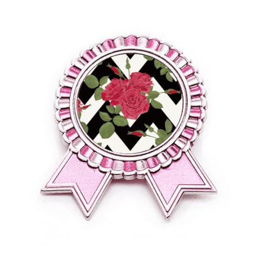 Broche rose rouge pour dessin en métal finitions soignées taille M
