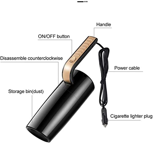 weining 120W Wired Car Vacuum Cleaner Wireless Wet Dry Handheld Strong Suction for Car Home Useage Portable(Color:C)