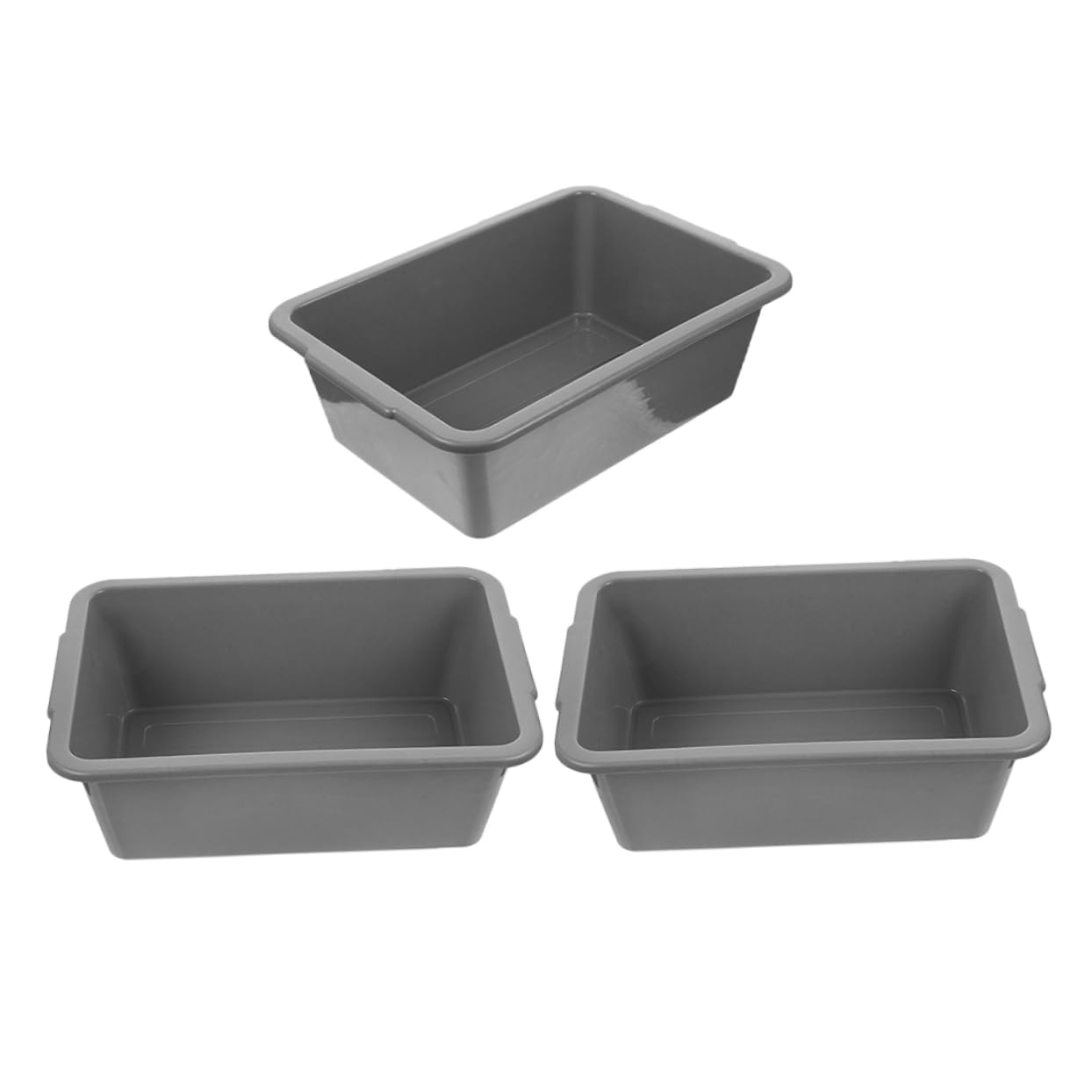 Levemolo 3pcs Bus Tubs Restaurant Storage Bins Plastic Rectangular Tubs for Home Kitchen Sturdy Pp Material Shatterproof Easy to Clean Stacking Design Commercial Tote Tubs