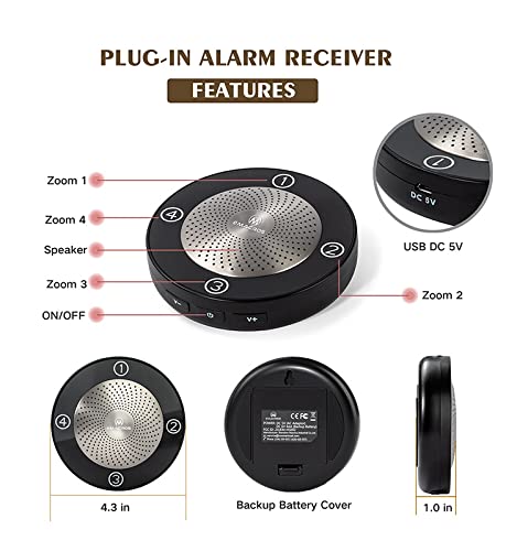 eMACROS Long Range Solar Wireless Driveway Alarm Outdoor Weather Resistant Motion Sensor & Detector-Security Alert System-Monitor & Protect Outside Property,1 Green Sensor & 1 Receiver