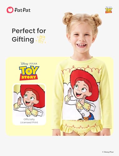 Image of Disney Frozen Elsa Stitch Marvel Toddler Girl Two Piece Long Sleeve UPF50+ Swimsuit Rashguard Sets Bathing Suit