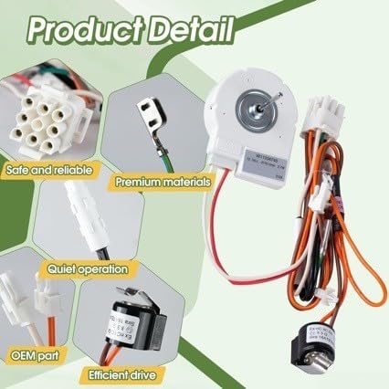 Motor de ventilador de refrigeración para refrigerador, 12 V CC, plástico y metal