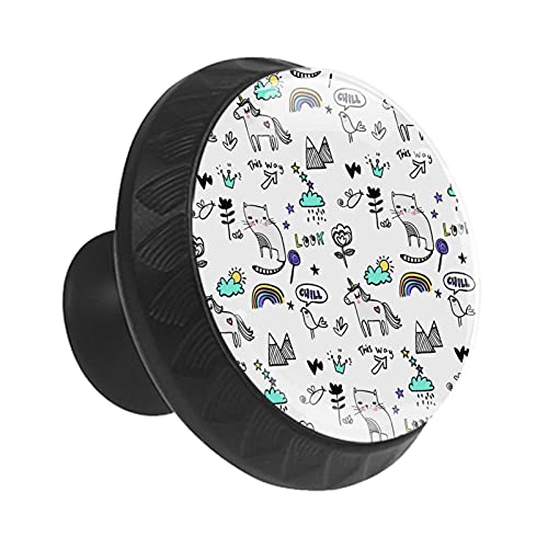 Poignées de meuble chat et licorne pour commode chambre de bébé