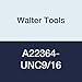 Walter Tools A22364-UNC9/16 Paradur HSS Machine Tap, NID Finish, 0.429" Shank Diameter, 1.024" Cutting Length, 3-19/32" Overall Length, 9/16-12 Size