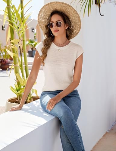 CiCiBird Women Summer Cap Sleeve Sweaters Knit Crew Neck Pullover Tank Tops 2025 Casual Trendy Shirt3