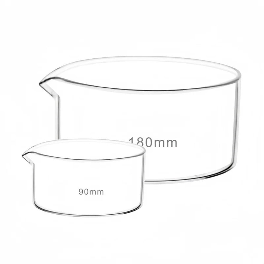 Platos de laboratorio de vidrio de borosilicato espesado con pico de 60 a 180 mm, fondo plano de evaporación.(150mm 940ml)